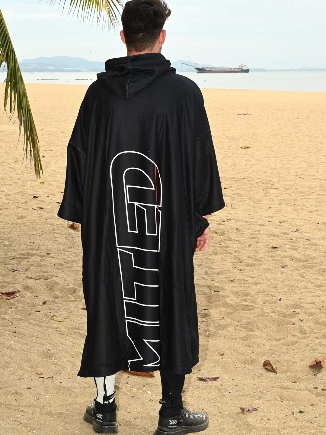 microfibered pull over towel hoodie black microfibered pull over towel hoodie black